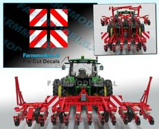 4x Breedte/ Verdrijvingsbord stickers ROOD/ WIT ong. 14 x 14 mm  (o.a. voor Kverneland bietenzaai bouwkit) Pré-Cut Decals 1:32 Farmmodels.nl