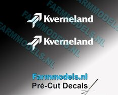 2x Kverneland logo 7mm hoog WIT op Transparant Pré-Cut Decals 1:32 Farmmodels.nl