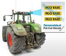 MOOI WARK  3x GELE Kentekenplaatsticker ZWARTE LETTERS Pré-Cut Decals 1:32 Farmmodels.nl