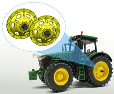 2x Wielkom t.b.v. John Deere 7310 Wiking, geleverd incl. steekas uiteinde, John Deere geel Ø 33.5 mm, kunststof geel geprint 1:32    