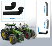 2x Bochten ZWART gespoten  Ø 4,2mm geschikt voor Uitlaat pijp Ø 4,2 mm   1:32  