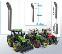 Uitlaat pijp met bocht CHROOM gespoten Ø 4,2 mm x 40 mm, geschikt voor beschermkap serie met Ø 6,6 mm   1:32  