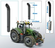 Uitlaat pijp met bocht RESIN Ø 4,2 mm x 55 mm, geschikt voor beschermkap serie met Ø 6,6 mm   1:32  