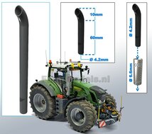 Uitlaat pijp met bocht RESIN Ø 4,2 mm x 70 mm, geschikt voor beschermkap serie met Ø 6,6 mm   1:32  