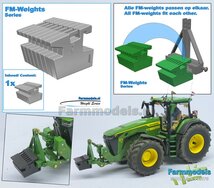 FM-Weight: VAST BLOK van (Front-) Gewicht platen ZONDER OPDRUK/ LOGO, vast aan elkaar, RESIN   1:32