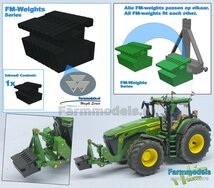 FM-Weight: VAST BLOK van (Front-) Gewicht platen MF LOGO OPDRUK, vast aan elkaar, ZWART GESPOTEN Geleverd   1:32