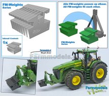 FM-Weight: VAST BLOK van (Front-) Gewicht platen FORD OPDRUK/ LOGO, vast aan elkaar, RESIN   1:32