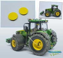 2x Planeetkappen Ø 9 mm John Deere Geel, Geschikt voor o.a. JD 7310R alu achteras velgen 1:32