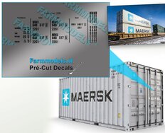 Extra aanvulling Maersk container stickerset 1:32 Farmmodels.nl