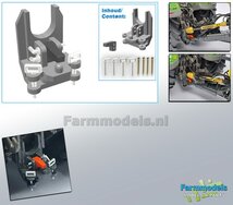 Ondertrekhaak DELUXE RESIN + RESIN PAL met werkende KIPPERKNOBBEL + 2x stuurstang aansluiting, geleverd met Deluxe pinnenset  1:32