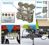 3x Nanometers + Regelventielen t.b.v hydrauliekleiding Ø1mm geleverd incl. 8x ITD-Decals:  3D geprint RESIN  geleverd  1:32     