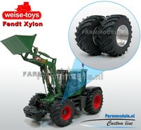 Fendt Xylon WeiseToys: Brede Vooras banden Ø 47.5 mm x 20,5 mm breed + ALUMINIUM velgen BLANK geleverd 1:32 Farmmodels Custom Line Series 