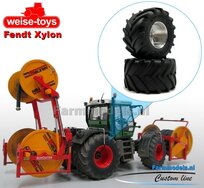 Fendt Xylon WeiseToys: Lage Druk Brede Achteras banden Ø 53.5 mm x 32.3 mm breed + ALUMINIUM velgen BLANK geleverd 1:32 Farmmodels Custom Line Series