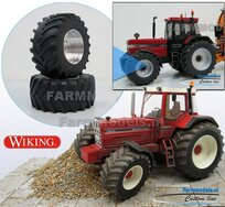 CASE IH & IH WIKING: 2x Brede Banden Ø 47.5 x 20.5 mm + ALUMINIUM velgen BLANK geleverd 1:32 Farmmodels Custom Line Series 