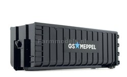 40M3 BLACK GS MEPPEL LOGO HOOKLIFT CONTAINER, geschikt voor MarGe models vrachtwagens met MEILLER HOOKLIFT 1:32 MM2306-03-01