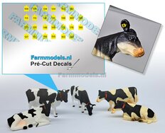 Oornummers, Pré-Cut Decals op fel gele folie (serie 1) 1:32 Farmmodels.nl