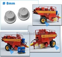 2x Naafdop Ø 8mm  RESIN  BLANK Geleverd  1:32  Farmmodels 