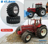 CASE IH & IH WIKING: 2x Brede Banden Ø 47.5 x 20.5 mm + ALUMINIUM velgen BLANK geleverd 1:32 Farmmodels Custom Line Series 