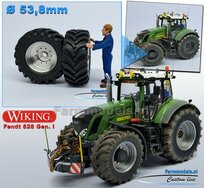 Fendt 828 GEN. 1: 2x Brede Banden Ø 53.8 x 22.5 mm + ALUMINIUM velgen BLANK geleverd  1:32    Farmmodels Custom Line Series