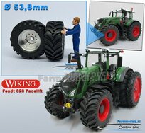 Fendt 828 FACELIFT: 2x Brede Banden Ø 53.8 x 22.5 mm + ALUMINIUM velgen BLANK geleverd  1:32    Farmmodels Custom Line Series