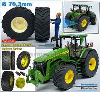 JD 8R 410: 2x Michelin Axiobib2  Ø  70.3 x 30.4 mm Banden + RESIN Velgen BLANK geleverd 1:32    Farmmodels Premium Line Series  AVAILABLE OCTOBER