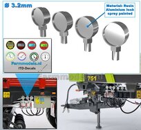 4x Nanometers (aansluiting met moer recht naar beneden) geleverd incl. 8x ITD-Decals:  3D geprint RESIN ALUMINIUM GLANS Gespoten geleverd  1:32     