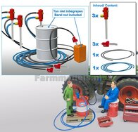 3x ROOD OLIE/ BRANDSTOF PISTOOL 3x VLOEISTOF POMP + ZWARTE & BLAUWE LEIDING Ø1mm Resin, DIEP ROOD (KRAMPE ROOD) Gespoten geleverd 1:32