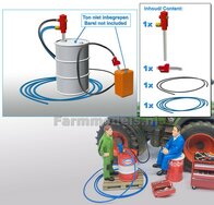 1x ROOD OLIE/ BRANDSTOF PISTOOL 1x VLOEISTOF POMP + ZWARTE & BLAUWE LEIDING Ø1mm Resin, DIEP ROOD (KRAMPE ROOD) Gespoten geleverd 1:32