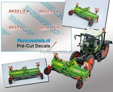 4x Baselier stickers op transparant 15 mm breed x 4 mm hoog, 1:32 Farmmodels.nl