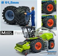 CLAAS Jaguar 900 Serie MargeModels: 2x Trelleborg Banden Ø 61.5 mm met RESIN Velgen BLANK geleverd  1:32   Farmmodels Custom Line Series  