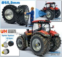 CASE IH PUMA 260 UH: 2x Brede Banden Ø 65.9 x 29.2 mm + ALUMINIUM velgen BLANK geleverd 1:32 Farmmodels Custom Line Series  