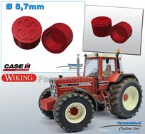 2x IH Eindvertragingen/ Planeetkappen Ø 8.7 mm  Resin,  International Harvester DONKER ROOD Gespoten 1:32 Farmmodels Custom Line