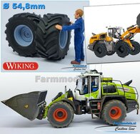 CLAAS TORION/ LIEBHERR: 2x Michelin Axiobib2  Ø  54.8 x 25.8 mm Banden + RESIN Velgen BLANK Geleverd 1:32    Farmmodels Premium Line Series 