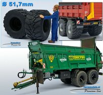 2x Mitas Agriterra 02 Banden Ø 51.7 mm met RESIN velgen ZWART GLANS gespoten Velgen  1:32   Farmmodels Premium Line Series  