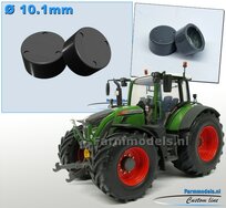 2x Eindvertragingen/ Planeetkappen Ø 10.1 mm Die Cast FENDT/ CLAAS DONKER GRIJS  Gespoten 1:32 