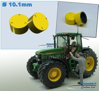 2x Eindvertragingen/ Planeetkappen Ø 10.1 mm Die Cast JOHN DEERE GEEL Gespoten 1:32 