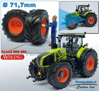 CLAAS 950/ 960 Wiking: 2x Vredestein Banden Ø 71.7 mm Kunststof Velgen CLAAS ORANJE Gespoten  1:32   Farmmodels Custom Line Series  