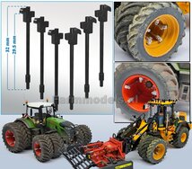 6x FORREZ - GS Schaad systeem lengte ong. 32mm ANTRACIET gespoten geschikt voor montage dubbellucht set 1:32 