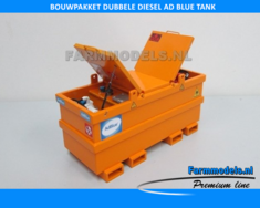 BOUWKIT: DUBBELLE DIESELTANK Premiumline met beweegbare klep, dieselmotors, slang en vulpistool / nozlle CNC-Gefreesde onderdelen BLANK geleverd  1:32