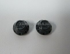 2x Antraciet Eindkapjes BPW opdruk Ø 9 mm (voor Joskin ROS en aluminium velgen) 1:32