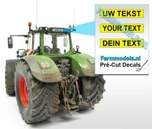 UW TEKST 3x GELE Kentekenplaatsticker ZWARTE LETTERS Pré-Cut Decals 1:32 Farmmodels.nl