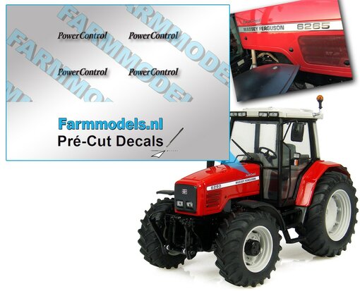 Massey Fergusson PowerControl sticker 10,6x1,7mm, Pré-Cut Decals 1:32 Farmmodels.nl