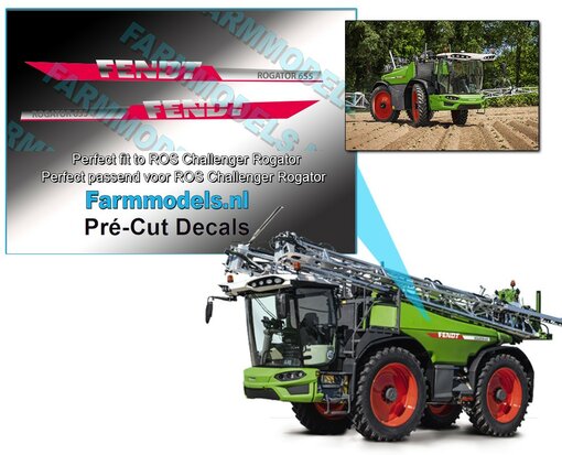 Fendt ROGATOR 655 type sticker geschikt voor ROS model Challenger , Farmmodels.nl, 1:32