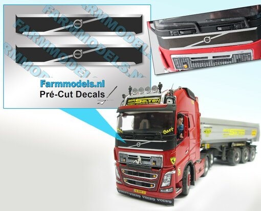 VOLVO grille logo geschikt voor motorkap Volvo FH5 van Marge Models,  Pré-Cut Decals 1:32 Farmmodels.nl