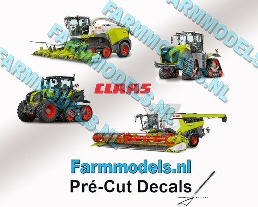 4x sticker claas voertuig 25mm hoog Pré-Cut Decals 1:32 Farmmodels.nl