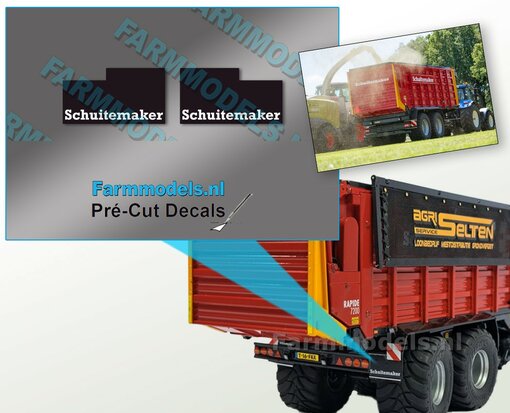 1x set van 2 spatlappen tbv Schuitemaker SIWA 720/840 Pré-Cut Decals 1:32 Farmmodels.nl