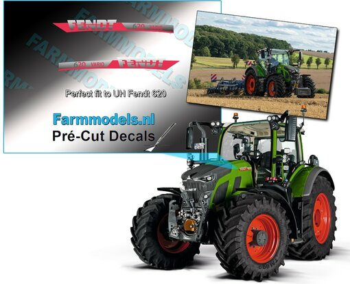 FENDT 620 Vario stickers, geschikt voor Fendt 620 UH6666 Pré-Cut Decals 1:32 Farmmodels.nl 