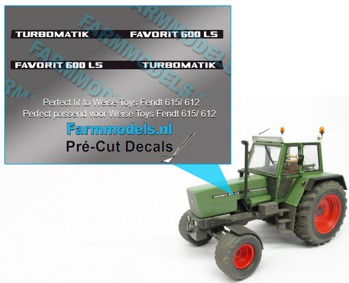 2x FAVORIT 600 LS TURBOMATIC type stickers Pré-Cut Decals 1:32 Farmmodels.nl 