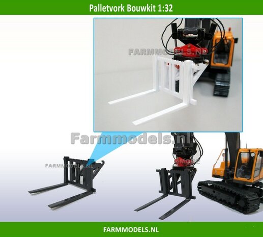 Palletvork BOUWKIT voor snelwisselset 68000-68025 Rupskraan ROS New Holland / Hitachi / etc. 1:32 (HTD)