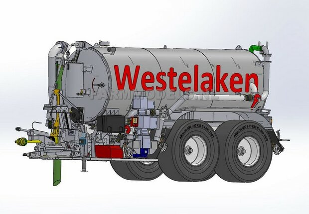 JOSKIN MODULO: 2x Vredestein Flotation Trac 800/60 R32 Banden &Oslash; 55.4 mm met ZWART gespoten Velgen + 2 OPVULRINGEN  1:32               